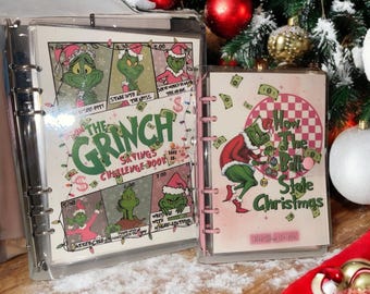 Grinch Holiday Savings Bundle | Scratch-Off Challenge Book & Budget Binder with Cash Envelopes | Save 3k |Christmas Gift| Budget Planner