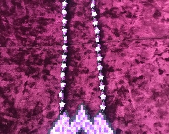purple wakaan perler necklace