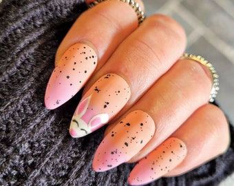 Matte Mini Egg Ombre Spring Nails | Cute Bunny | Bespoke Nails | Custom Nails | Stick On Nails | Press On Nails | False Nails | UK Made