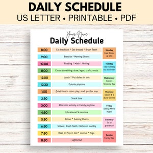 DAILY ROUTINE SCHEDULE | Daily Schedule | Everyday Schedule | Daily Routine Printable | Detailed Routine Schedule | Unlimited Download