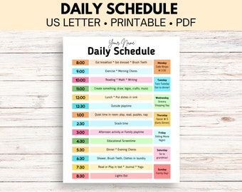 DAILY ROUTINE SCHEDULE | Daily Schedule | Everyday Schedule | Daily Routine Printable | Detailed Routine Schedule | Unlimited Download