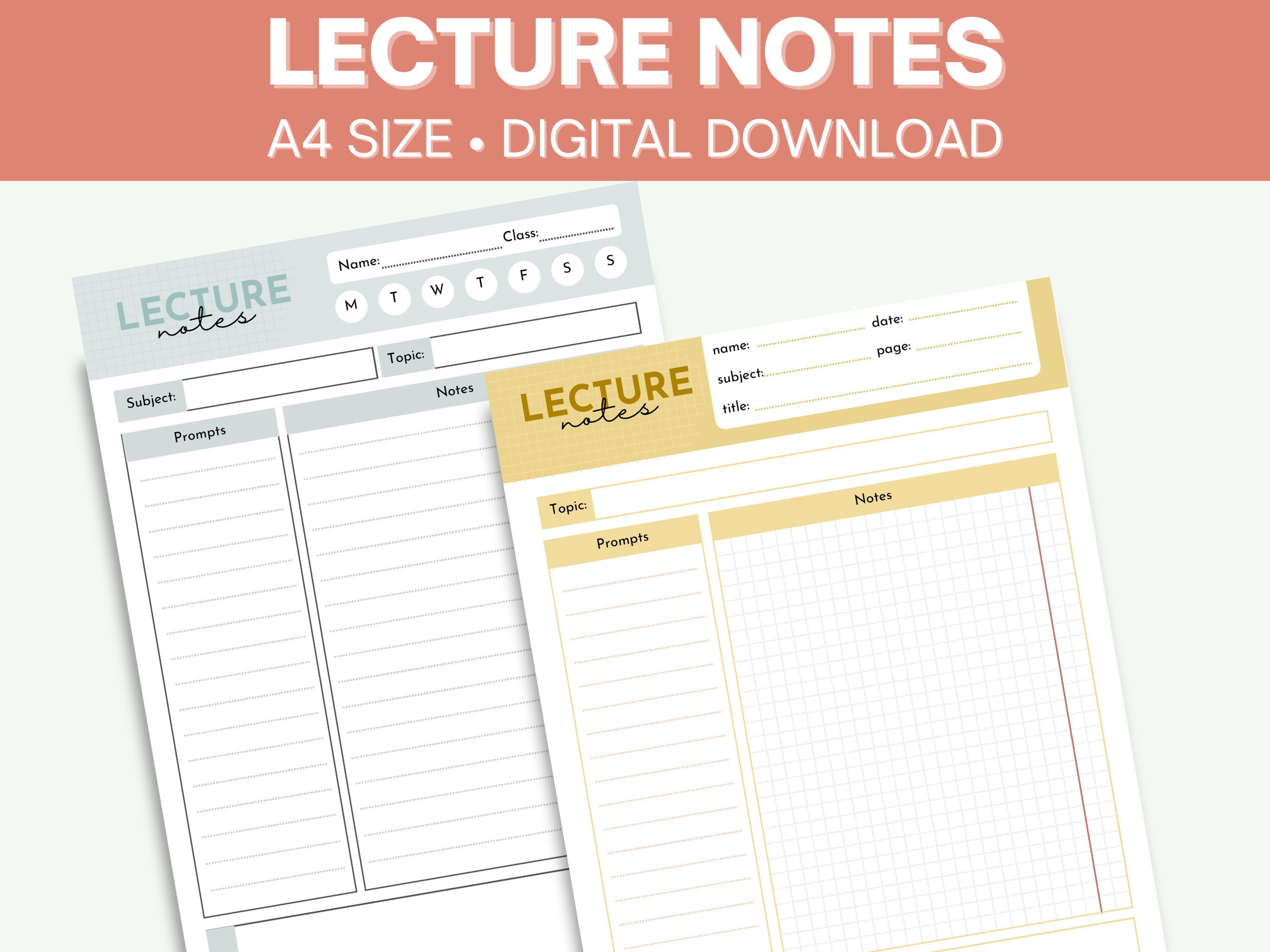 Students Lecture Notes| Printable Notes Page | Notes Template | Note ...
