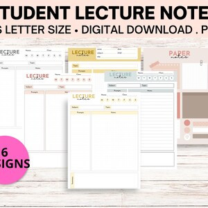 Notatki z wykładów studentów | Strona notatek do druku | Szablon notatek | Robienie notatek | Papier do pisania | Wkładka do planera notatek | Natychmiastowe pobieranie pliku PDF