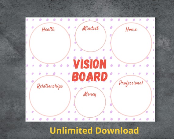 Vision Board Printable PDF - Etsy