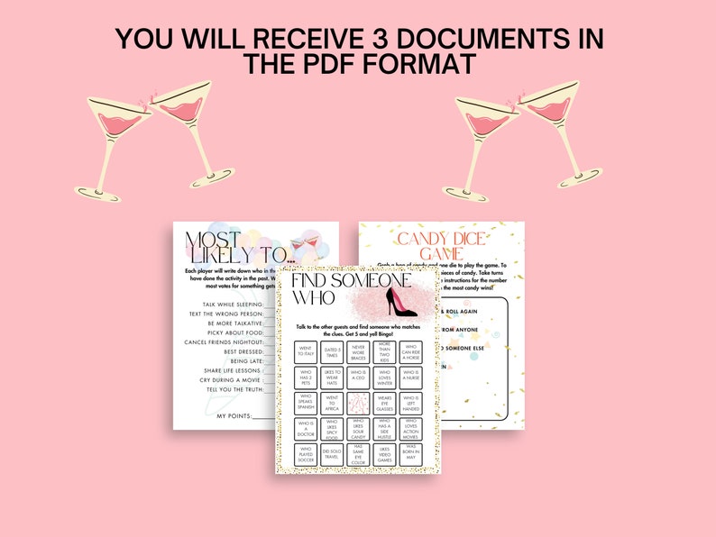 Ladies Night Games Printable Ladies Nightout Games Party Games Girls ...