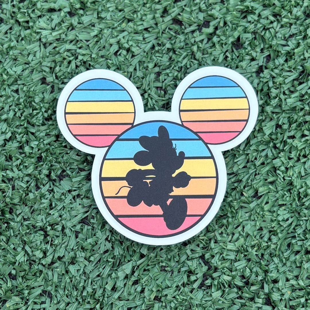 Sunset Minnie Mouse Vinyl Sticker - Etsy