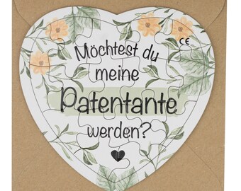 Puzzle Zur Paten-Frage (Französisch) – 2 X 30 Teile, Inkl. Beutel & Umschlag, 10 X 15 Cm, Zur Originellen Schwangerschaftsverkündung