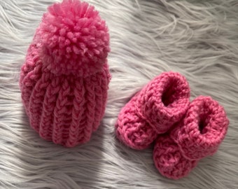 Custom Knit Beanie & Bootie Set