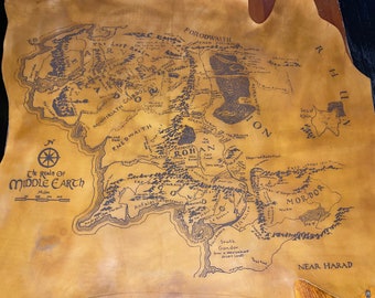 Middle earth map (real leather)