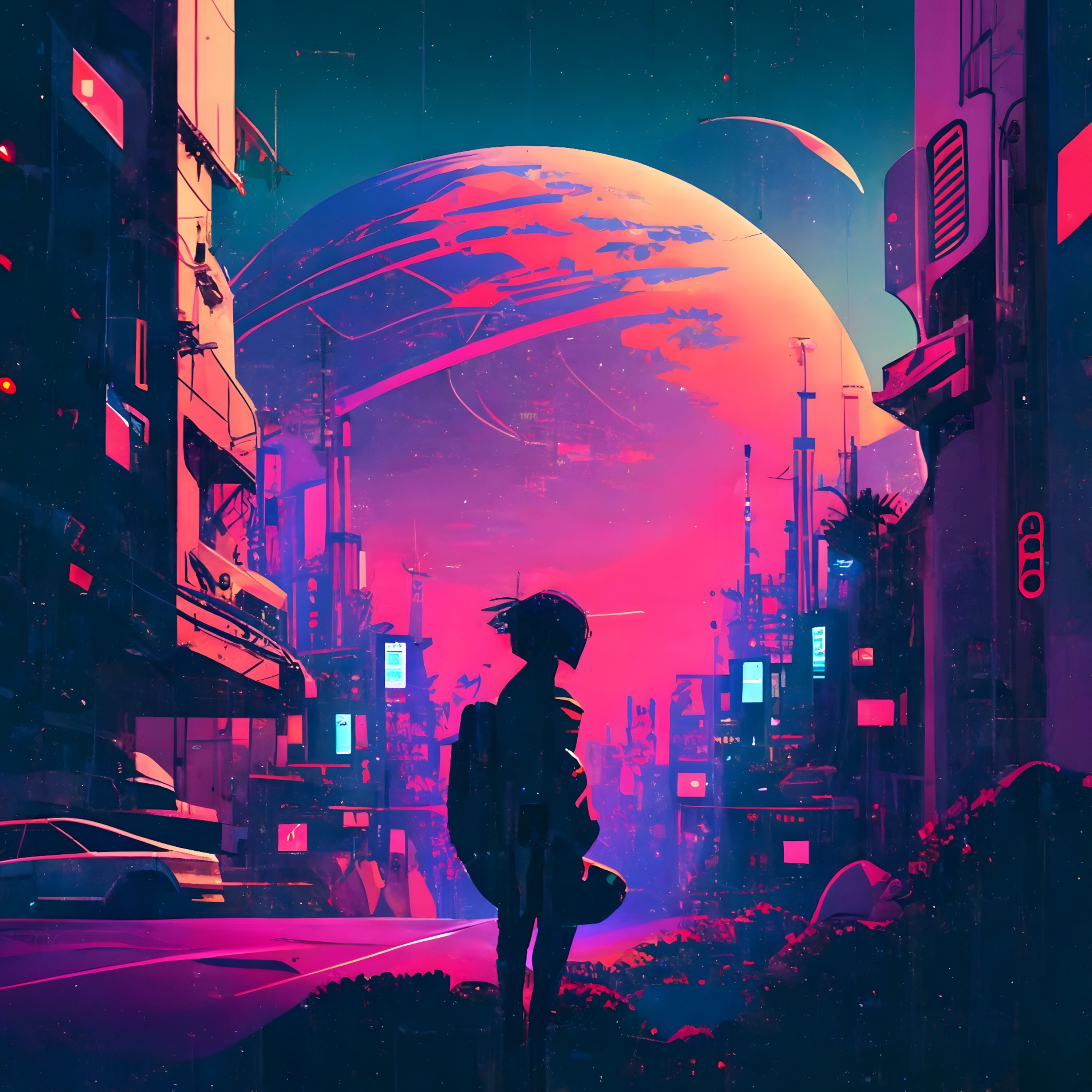 Cyberpunk City Digital Art File Futuristic Art Printable Etsy