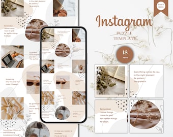 Instagram Puzzle Feed, Social Media Templates, Aesthetic Instagram, Instagram Canva Template, Instagram Grid,