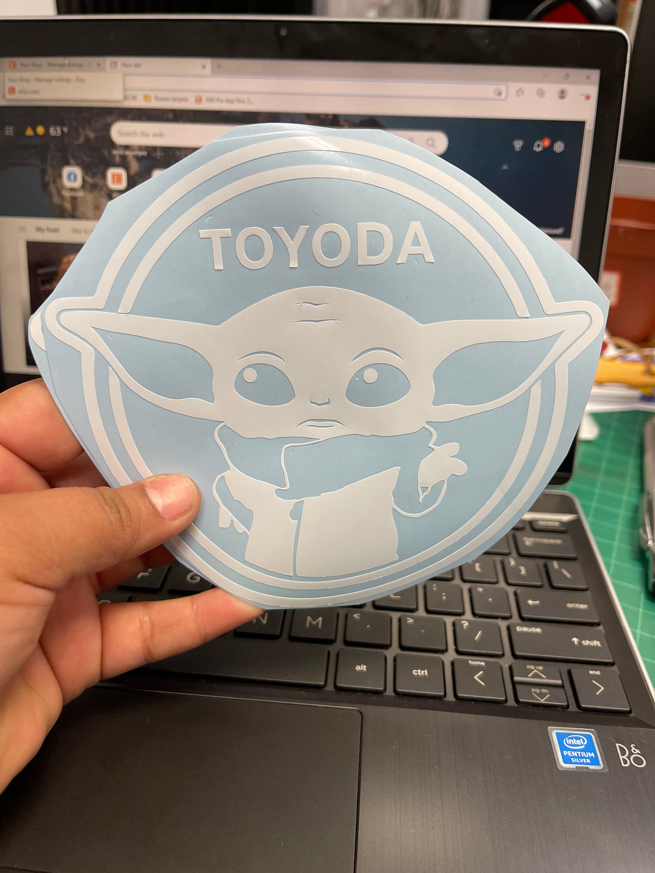 BABY YODA Car Decal 4''toyoda Car Decoration More Etsy
