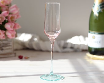 Quetzal Handblown Crystal Champagne Flute Set