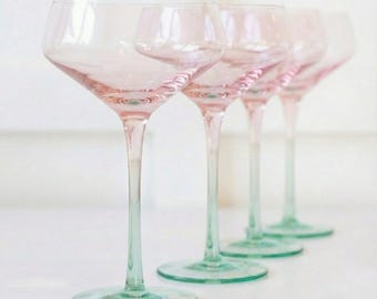 Quetzal Handblown Crystal Coupe Glass Set