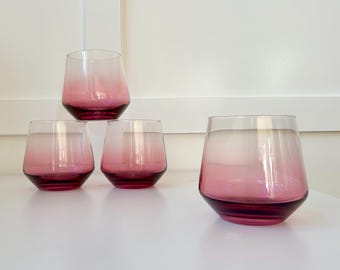 Chrysanthemum Handblown Crystal Cocktail Glass Set