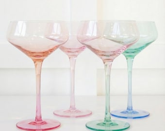 Mezclada Handblown Crystal Coupe Glass Set