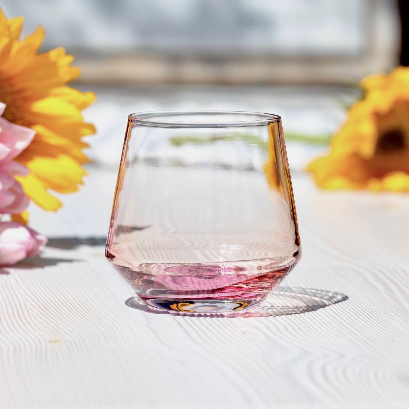 blown wine glasses Set of 4 Colorful Wine Glasses Handblown from Recycled Glass main image 0