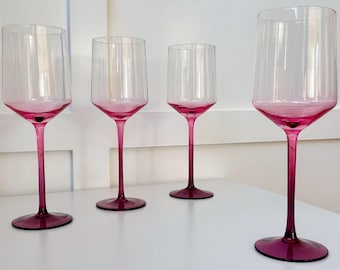 Chrysanthemum Handblown Crystal Wine Glass Set