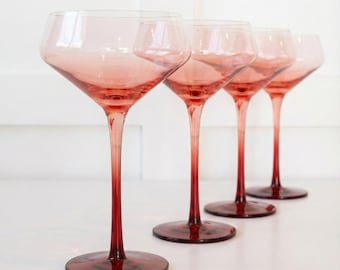 Maple Handblown Crystal Coupe Glass Set