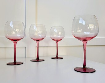 Chrysanthemum Handblown Crystal Balloon Glass Set