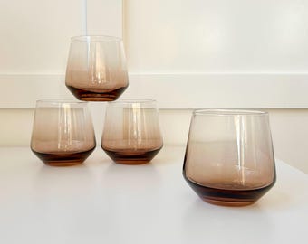 Wood Handblown Crystal Cocktail Glass Set