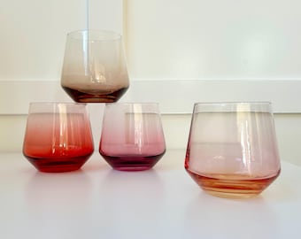 Autumn Handblown Crystal Cocktail Glass Set