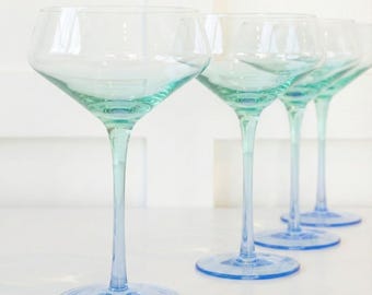 Rio Handblown Crystal Coupe Glass Set