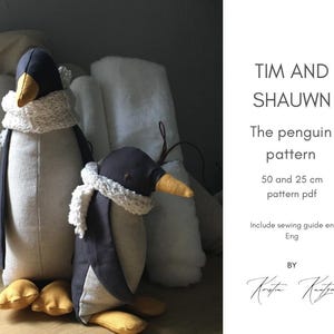 Pinguin-Schnittmuster in zwei Größen