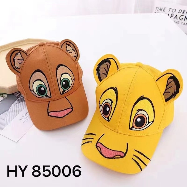 Embroidered Animal Hat cap, Toddler + Youth/kids, Tiger/Cat/Lion King/Simba