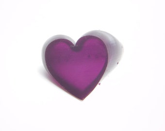 Heart Signet Ring - Solid -  Wax Patterns