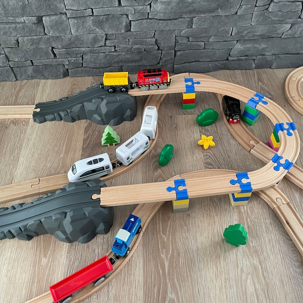 6x/12x/18x/24x/30x Adapter für Holzeisenbahn mit Duplo / Holzeisenbahn Verbinder mit Duplo