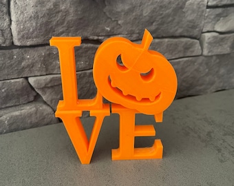 Pop Art Love Kürbis Halloween Austeller 3D Druck Schriftzug