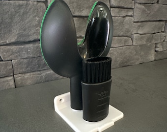 Wall mount for Vorwerk Kobold drilling dust nozzle and skirting board brush
