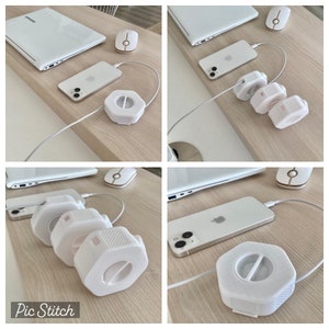 3D printed cable organizer for rolling up / also available in packs of 3 / Many colors