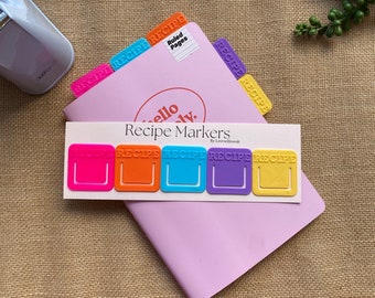 Pestañas para libros de recetas / Marcadores de páginas para libros de cocina / Clips organizadores para planificar comidas / Accesorios para planificadores de cocina / Regalos de comida y cocina (Reino Unido)