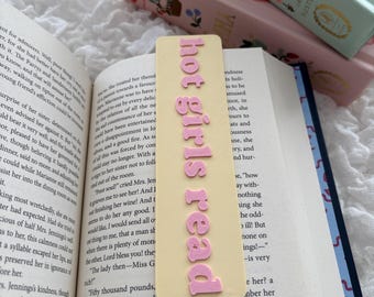 Marcapáginas de lectura / Marcapáginas “Hot Girls Read” / Regalo para amantes de los libros / Accesorios de lectura / Marcapáginas en tonos pastel (Reino Unido)