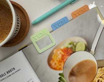 Pestañas para libros de recetas / Marcadores de páginas para planificación de comidas / Organizadores de libros de cocina con un diseño atractivo / Clips para planificadores de cocina / Regalo de comida y recetas (Reino Unido)