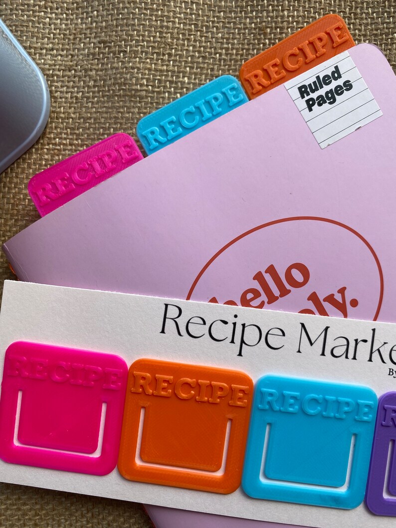 Recipe Book Tabs | Cookbook Page Markers | Meal Planning Organiser ...