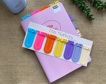 Marcadores de página, Marcadores de organización, Accesorios para agendas, Marcadores semanales, Papelería para agendas, Herramientas de organización diaria