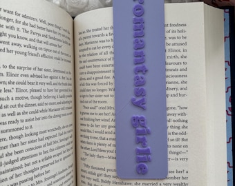 Marcapáginas Romantasy / Regalo para lectores de romance fantástico / Marcapáginas lavanda / Accesorios para amantes de los libros / Marcapáginas en tonos pastel (Reino Unido)