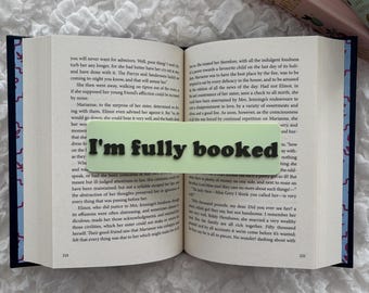 Marcapáginas de lectura / Marcapáginas "Estoy completamente lleno" / Regalo para amantes de los libros / Accesorios de lectura / Marcapáginas en tonos pastel (Reino Unido)