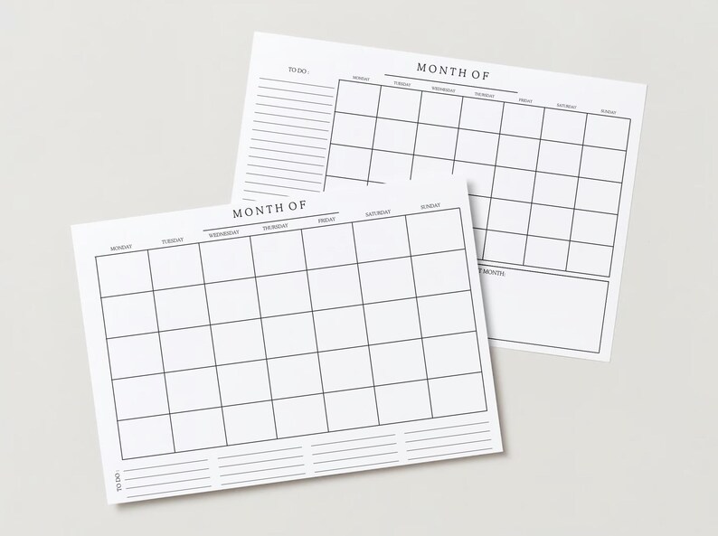 Printable Month of Planner, Print on Demand, Monthly Planner, Colourful ...