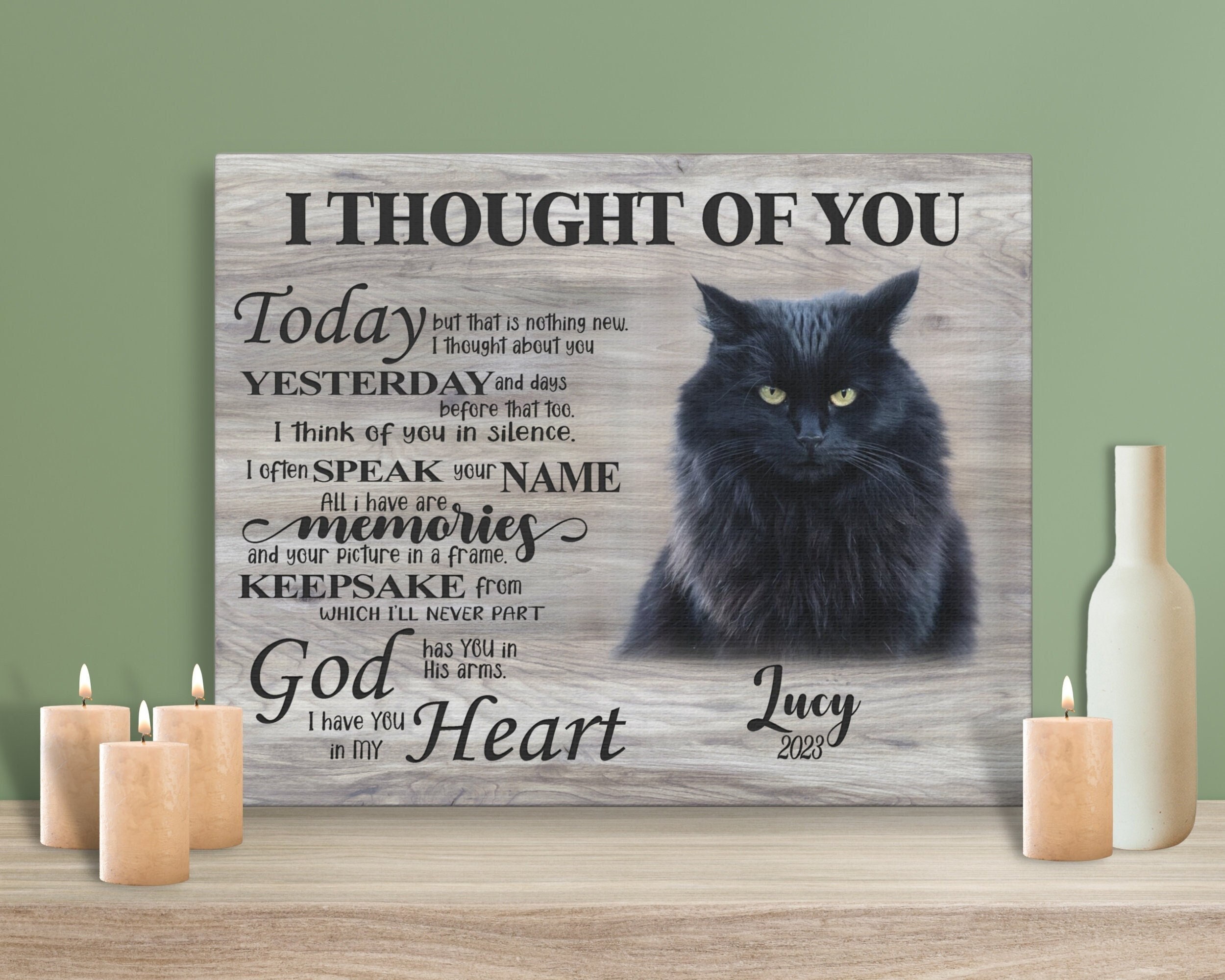 Cat Memorial Gifts For Owners Pet Memorial Art W Poem Cat Etsy
