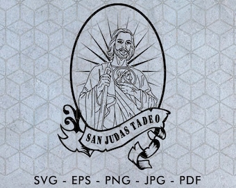 san judas tadeo digital, san judas tadeo svg, oración svg, religión svg, Cricut, silueta, archivo recortado de Jesús, Vector, Eps, Png, Svg