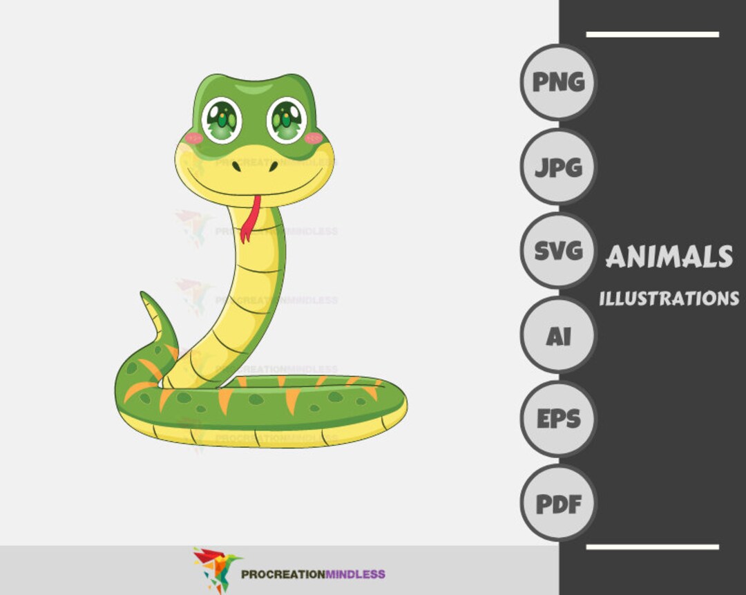 Coiled Snake Cute Animals Printable Clip Art Cut File Digital - Etsy Coiled Snake Cute Animals Printable Clip Art Cut File Digital - Etsy