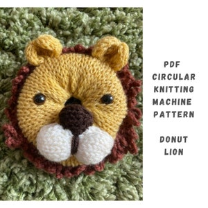 Patrón de máquina de tejer Donut Lion - Patrón PDF de máquina de tejer circular - Addi Express, Sentro, Addi King, patrón de máquina de tejer Addi