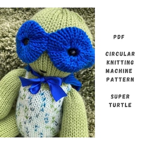 Superhero Turtle Circular Knitting Machine Pattern - Circular Knitting Machine PDF Pattern - Addi Express, Sentro, Addi King,