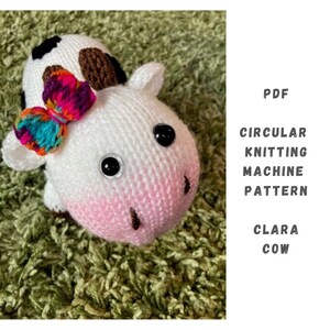 Clara Cow Circular Knitting Machine Pattern - Circular Knitting Machine PDF Pattern - Addi Express, Sentro, Addi King,  Cow Knitting pattern