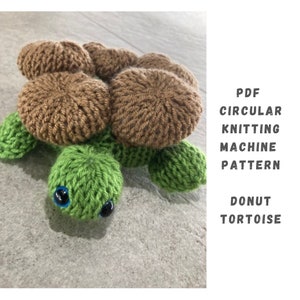 Patrón para máquina de tejer en forma de tortuga en forma de donut - Patrón para máquina de tejer circular en PDF - Addi Express, Sentro, Addi King, máquina de tejer Addi