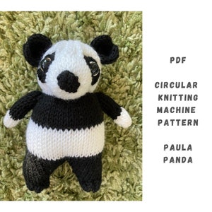 Paula Panda Circular Knitting Machine Pattern - Circular Knitting Machine PDF Pattern - Addi Express, Sentro, Addi King, Knitting pattern